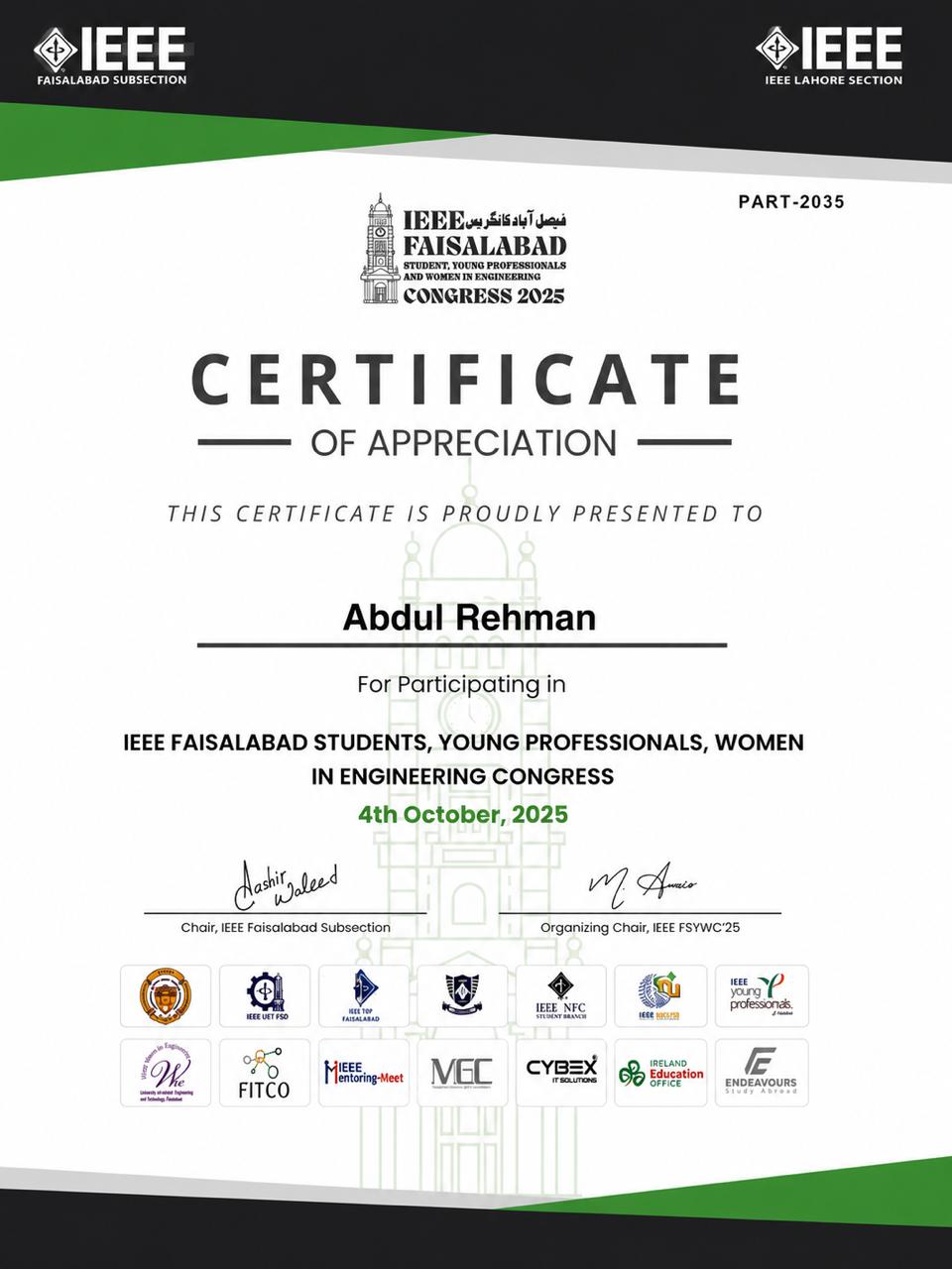 IEEE Congress Participation